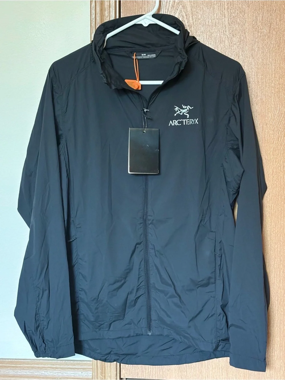 Arc'teryx Black Lightweight Hooded Windbreaker Jacket